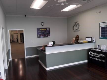 Lobby Sign Behind Reception Desk