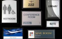 A variety of ADA compliant signs
