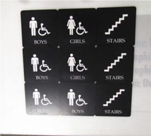 ADA signs for bathrooms and stairs