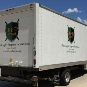 Box truck with decals