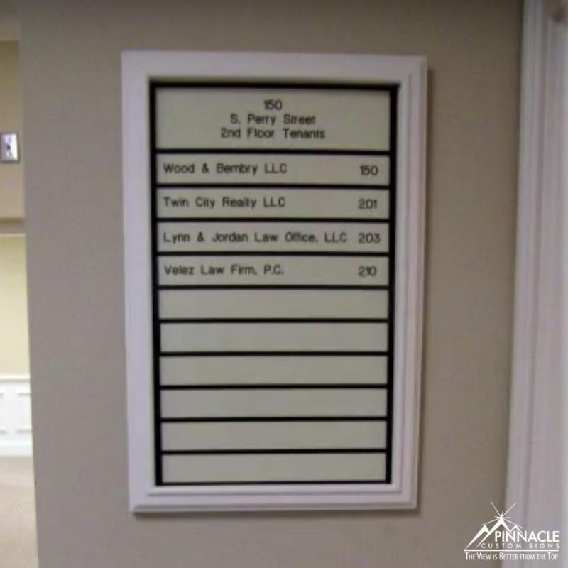 Indoor Directory with routed lettering