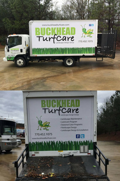 Box truck wrap for Buckhead Turfcare