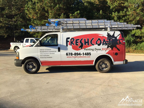 Full work van wrap for Fresh Coat Buford