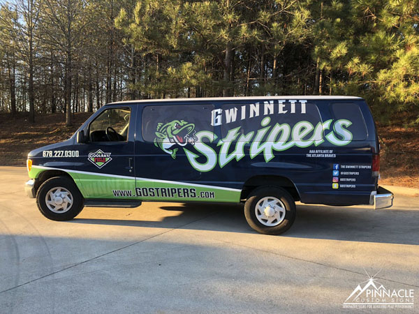 Full vinyl wrap for the Gwinnett Stripers van.