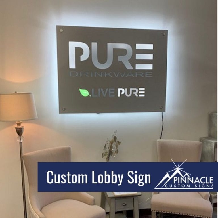 Lobby Sign for PURE Drinkware