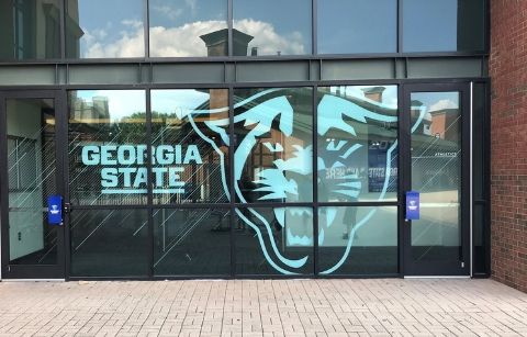 window decals can be used for business hours or branding