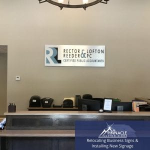 Relocating Business Signs For Rector, Reeder and Lofton, P.C.