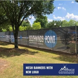 a mesh commercial sign for Southwind Point