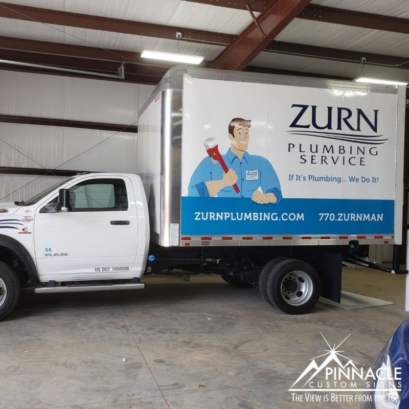 Custom box truck graphics for Zurn Plumbing