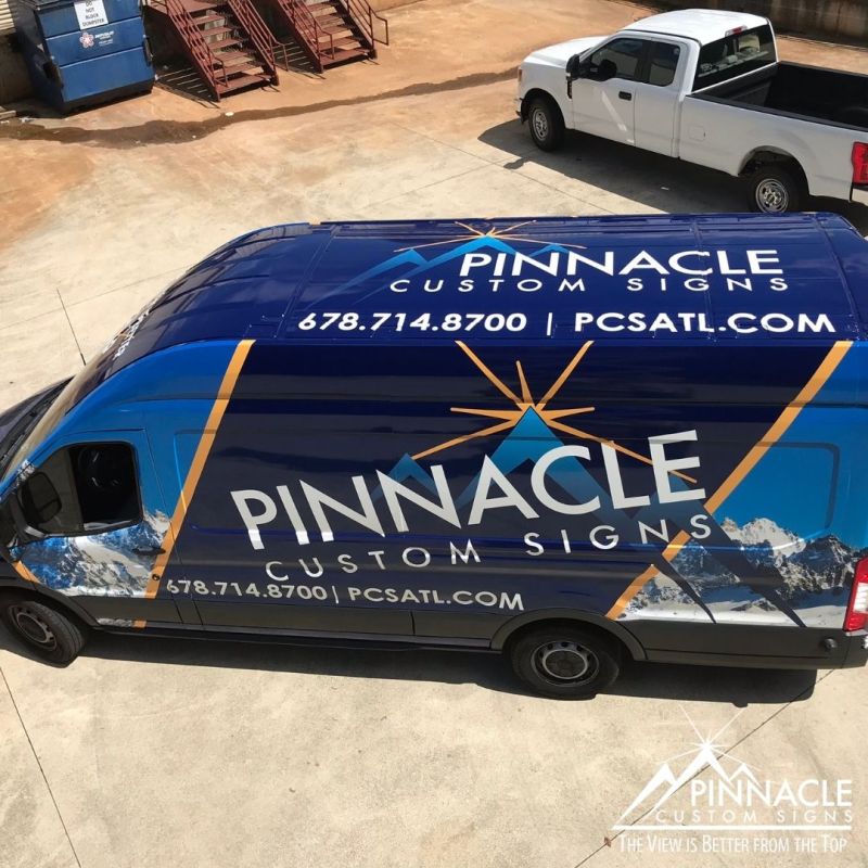 Custom full vinyl wrap of Pinnacle's Work Van